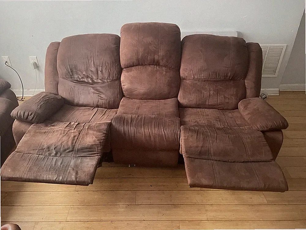 Faux Leather Recliner Sofa and Loveseat