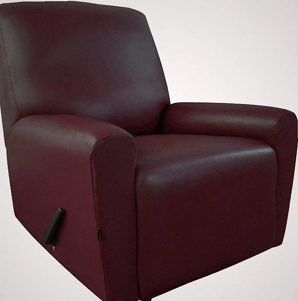 Easy-Going Pu Leather Recliner slipcover Waterproof Stretch Cover 4-piece Wine