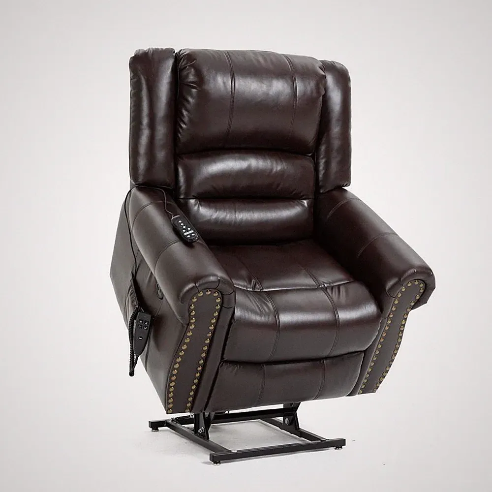 Faux Leather Power Lift Recliner Chair with Massage & Lumbar Heat Functions