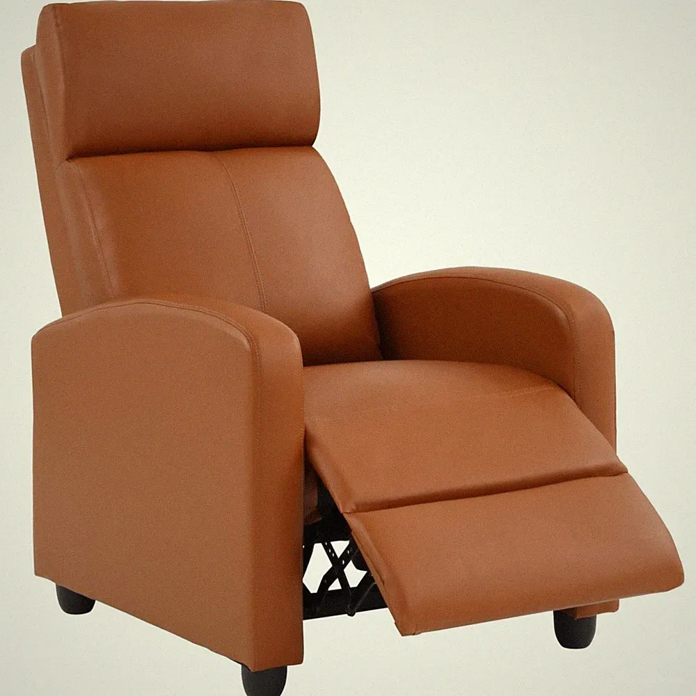 Luxury Faux Leather Recliner Chair with Padded Back - Easy Assembly & Relaxation