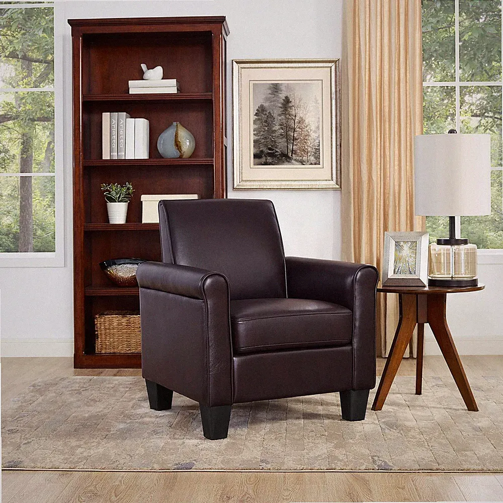 Modern Faux Leather Accent Chair Single Sofa Upholstered Living Room Armchair