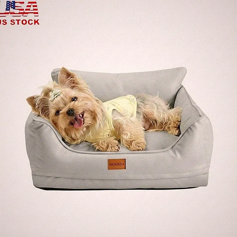 Supportive Dog Sofa Bed Faux Leather Easy Clean Couch Small Dogs New